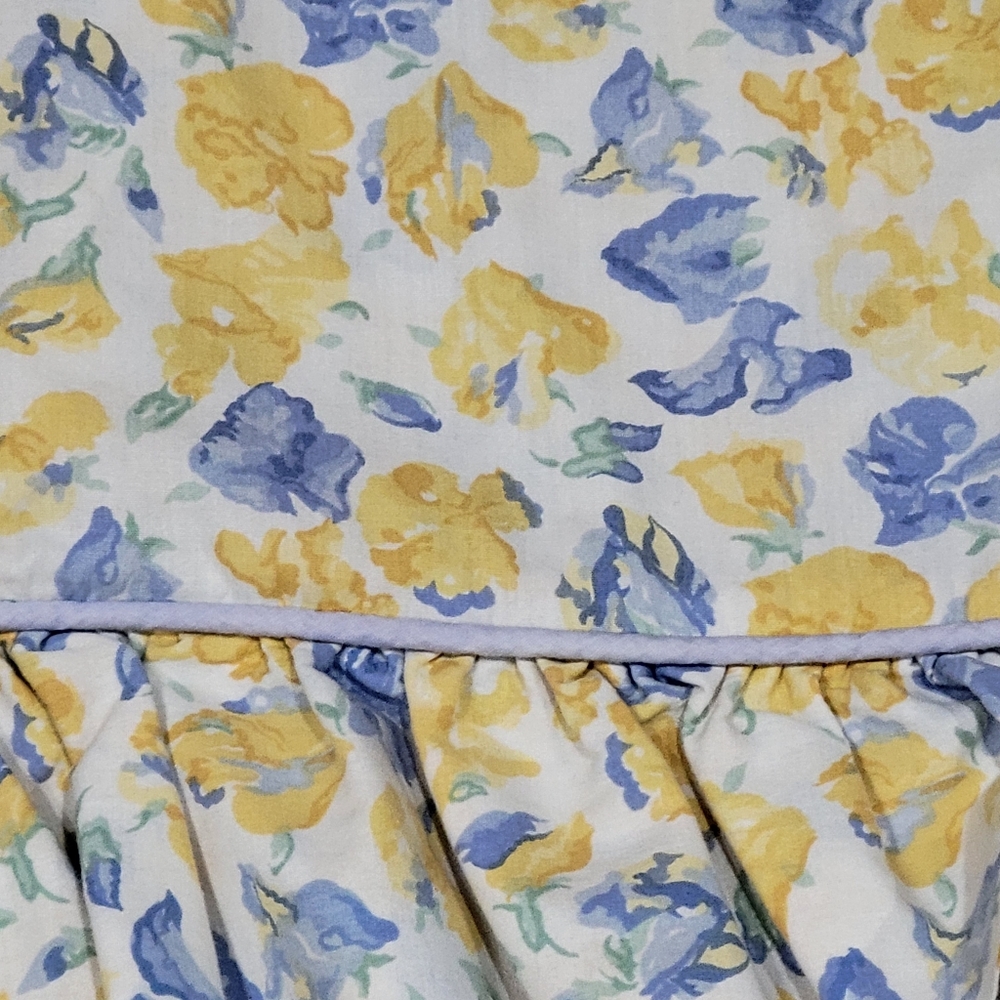 Laura Ashley Charlotte confetti yellow blue ruffled border pillow sham standard - Picture 5 of 12